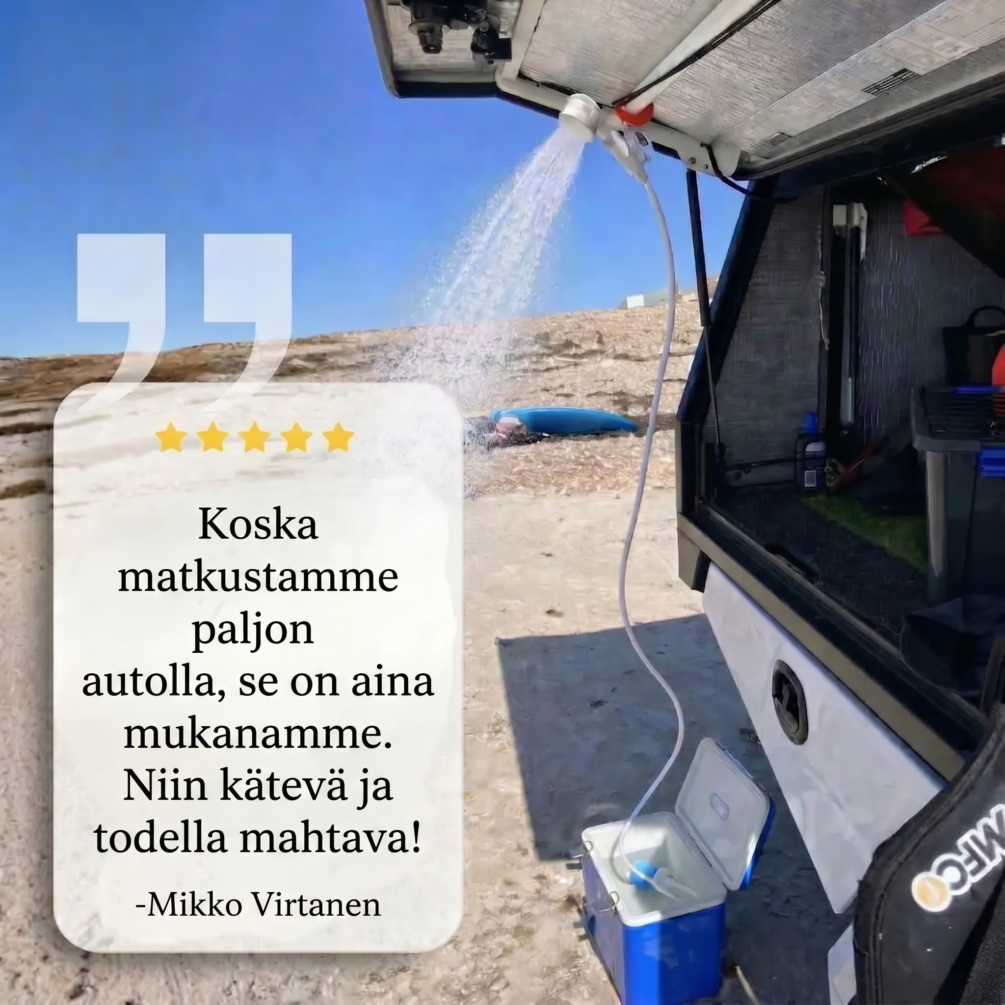 Kannettava vesipumppu: Sarja letkulla ja suuttimilla