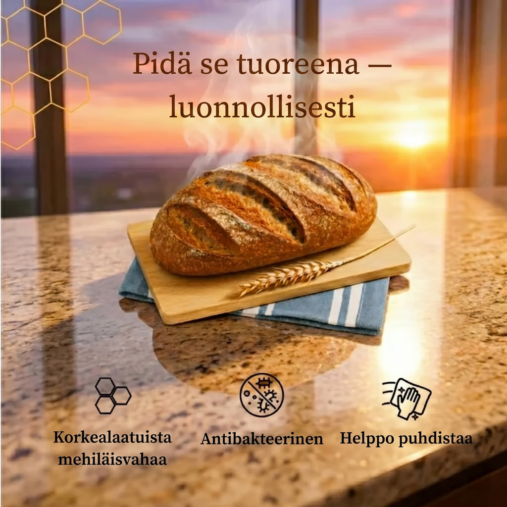 Premium-leipäpussit – 100 % puuvilla ja mehiläisvaha