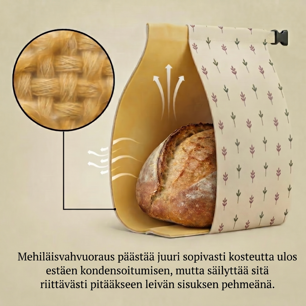 Premium-leipäpussit – 100 % puuvilla ja mehiläisvaha
