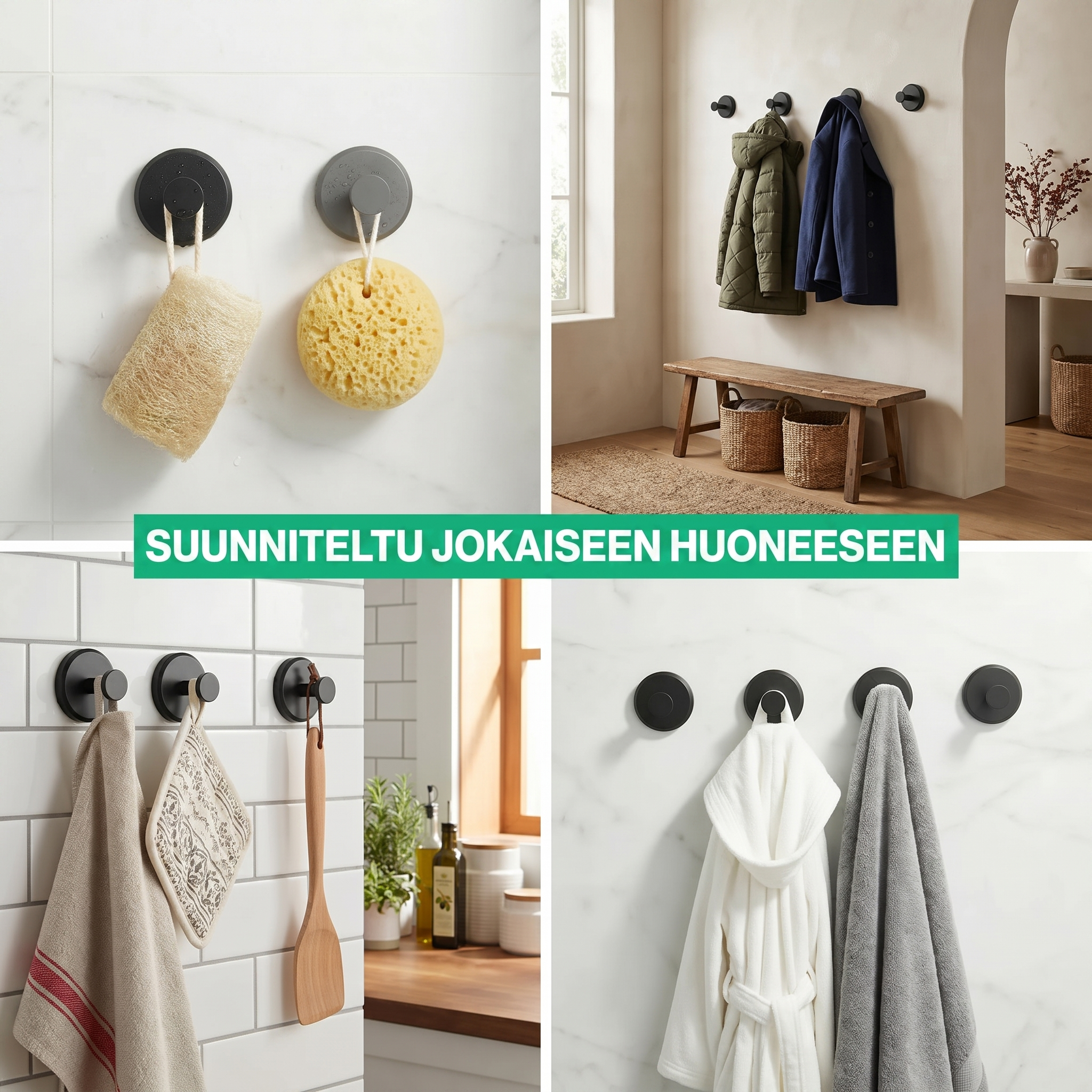 Erittäin kestävien imukuppikoukkujen pakkaus
