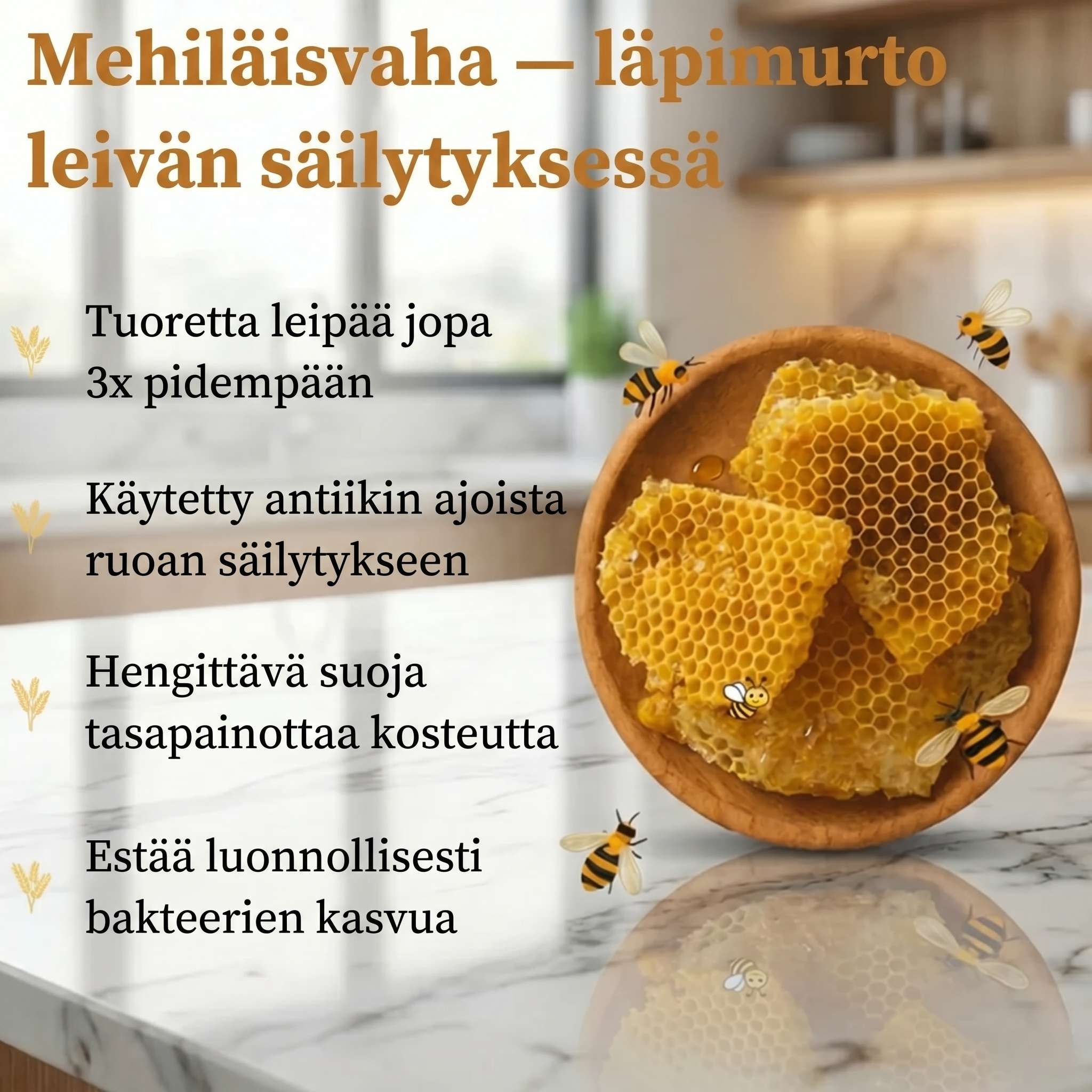 Premium-leipäpussit – 100 % puuvilla ja mehiläisvaha