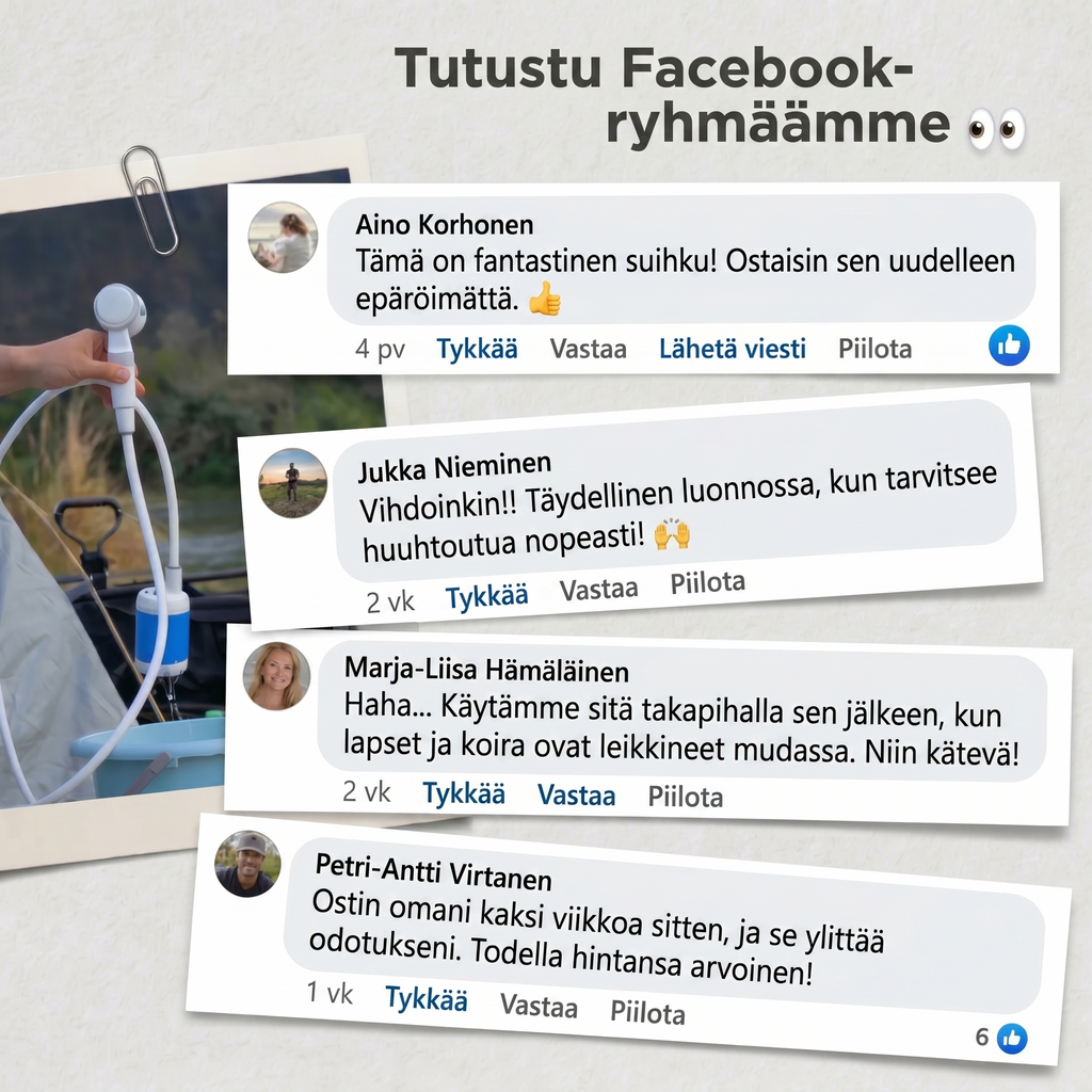 Kannettava vesipumppu: Sarja letkulla ja suuttimilla