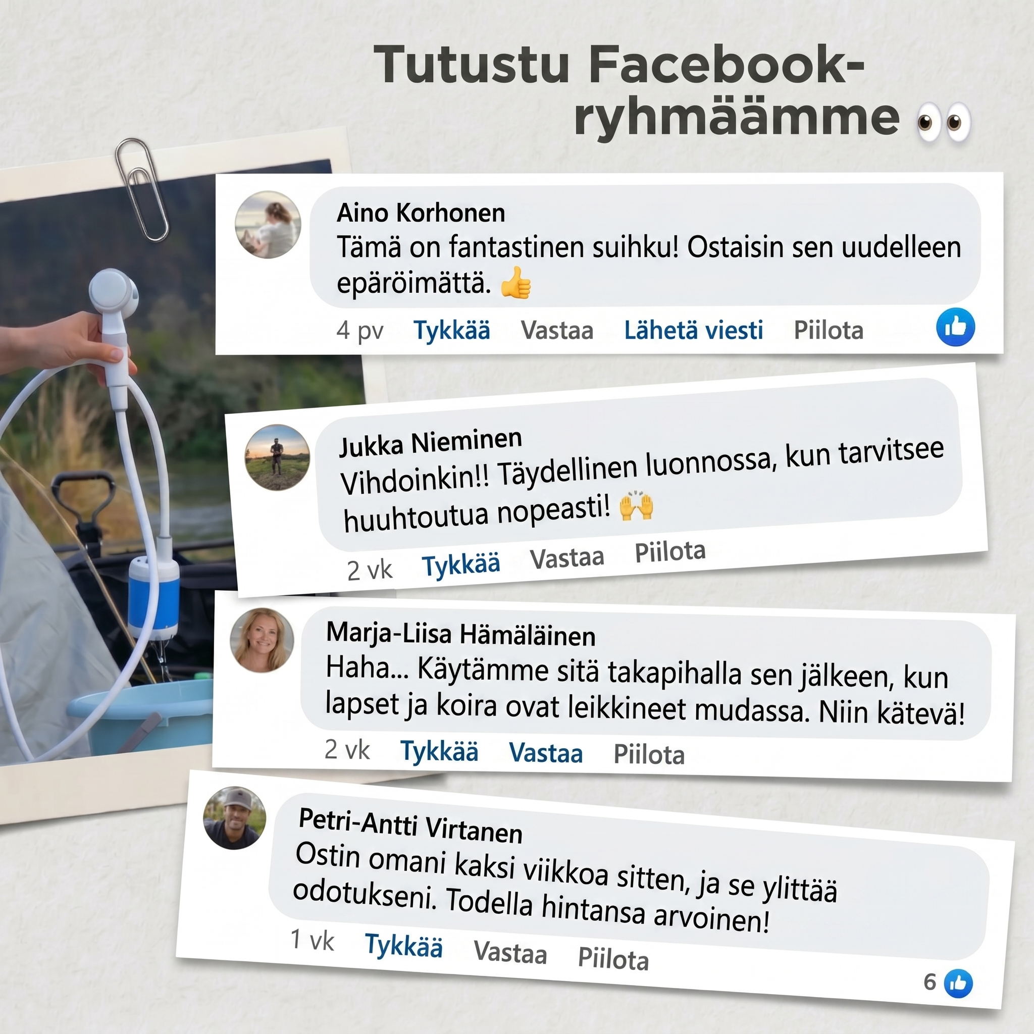 Kannettava vesipumppu: Sarja letkulla ja suuttimilla